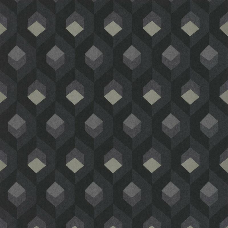 Papier peint Hexacube noir et gris - HELSINKI - Casadeco - HELS82059511