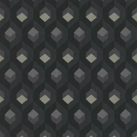 Papier peint Hexacube noir et gris - HELSINKI - Casadeco - HELS82059511