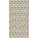 Papier peint Hexacube beige, vert et doré - HELSINKI - Casadeco - HELS82057407