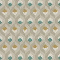 Papier peint Hexacube beige, vert et doré - HELSINKI - Casadeco - HELS82057407