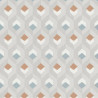 Papier peint Hexacube  taupe, bleu et terracotta - HELSINKI - Casadeco - HELS82051120