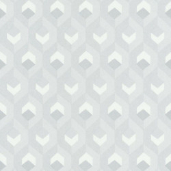 Papier peint Hexacube gris, blanc et argent - HELSINKI - Casadeco - HELS82050102