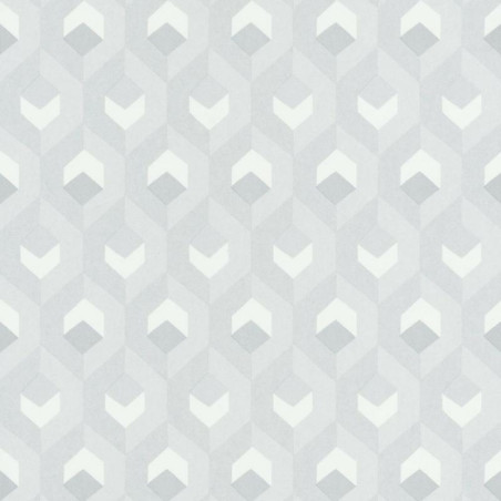 Papier peint Hexacube gris, blanc et argent - HELSINKI - Casadeco - HELS82050102