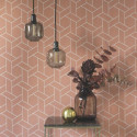 Papier peint Focale terracotta et argenté - HELSINKI - Casadeco - HELS82033106