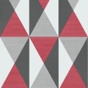 Papier peint motif géométrique Triangles rouge et gris - GRAPHIQUE - UGEPA