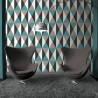 Papier peint motif géométrique Triangles bleu et gris - GRAPHIQUE - UGEPA