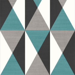 Papier peint Triangles bleu et gris - GRAPHIQUE - Ugepa - J679-01/GRA19007