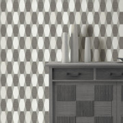 Papier peint à motifs géométriques gris pailleté - GRAPHIQUE - UGEPA