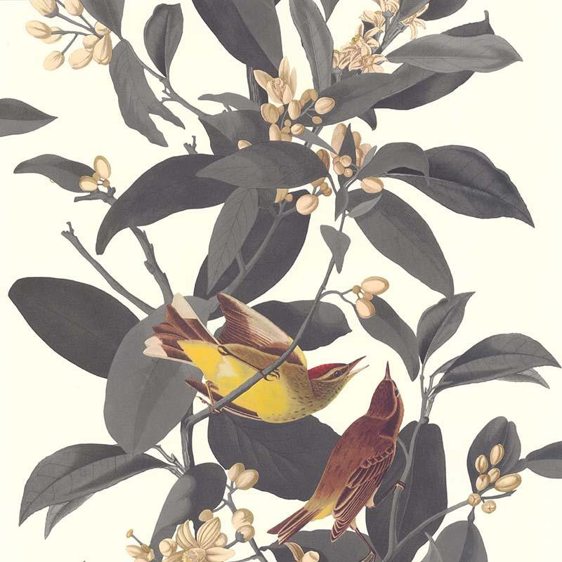 Papier peint Branche Oiseau gris - RETRO VINTAGE - Lutèce - 51175509 