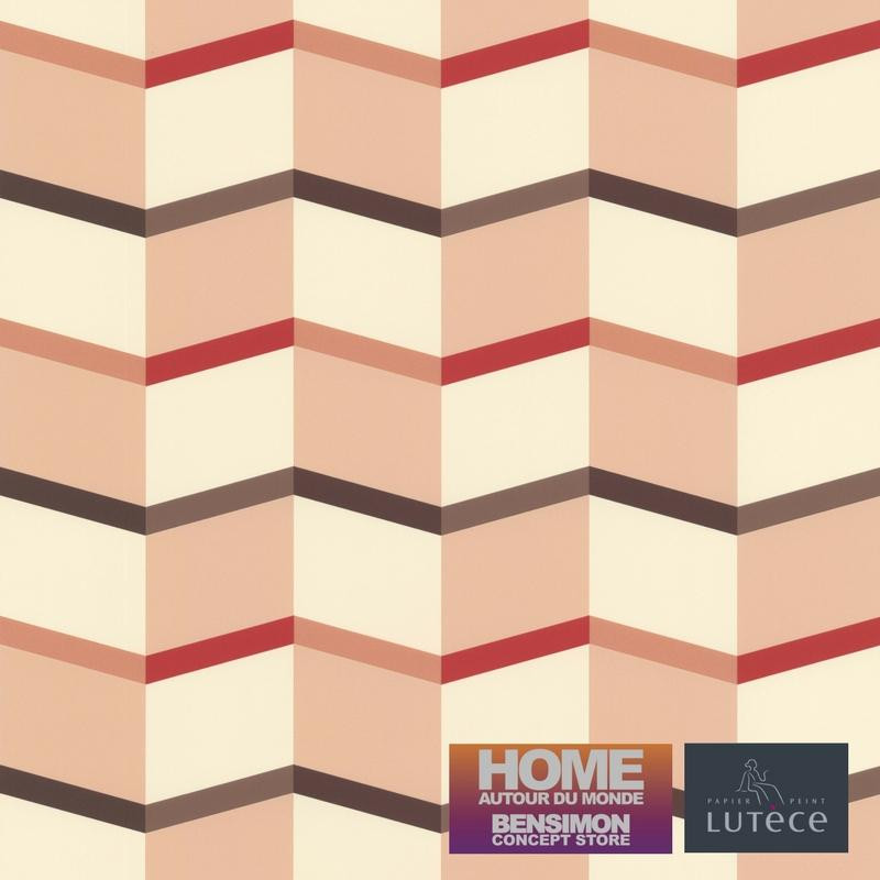 Papier peint Graphique Escalier rose - BENSIMON - Lutèce - 51172703