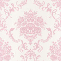 Papier peint Ornement Floral rose sur fond blanc - ASHLEY - Caselio