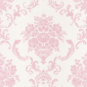 Papier peint Ornement Floral rose sur fond blanc - ASHLEY - Caselio