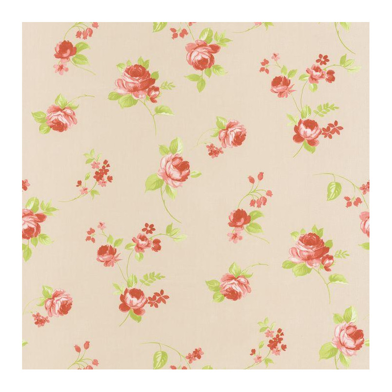 Papier peint Fleur Placée rouge - ASHLEY - Caselio - ASHL69361082
