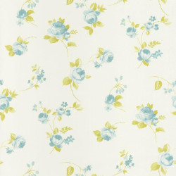 Papier peint Fleur Placée bleu et blanc cassé - ASHLEY - Caselio - ASHL69366077