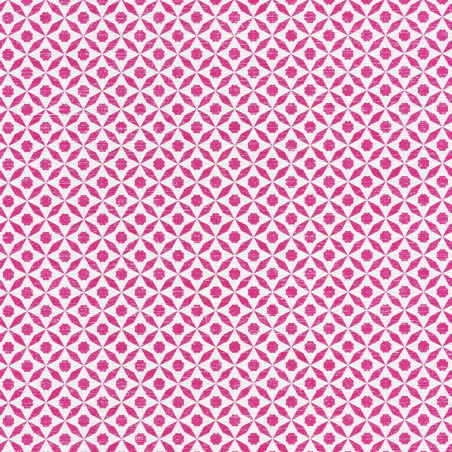 Papier peint Juba géométrique rose et blanc – Acapulco - Caselio