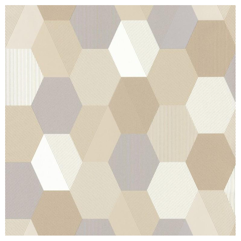 Papier peint Hexagon beige - SPACES - Caselio - SPA100101019
