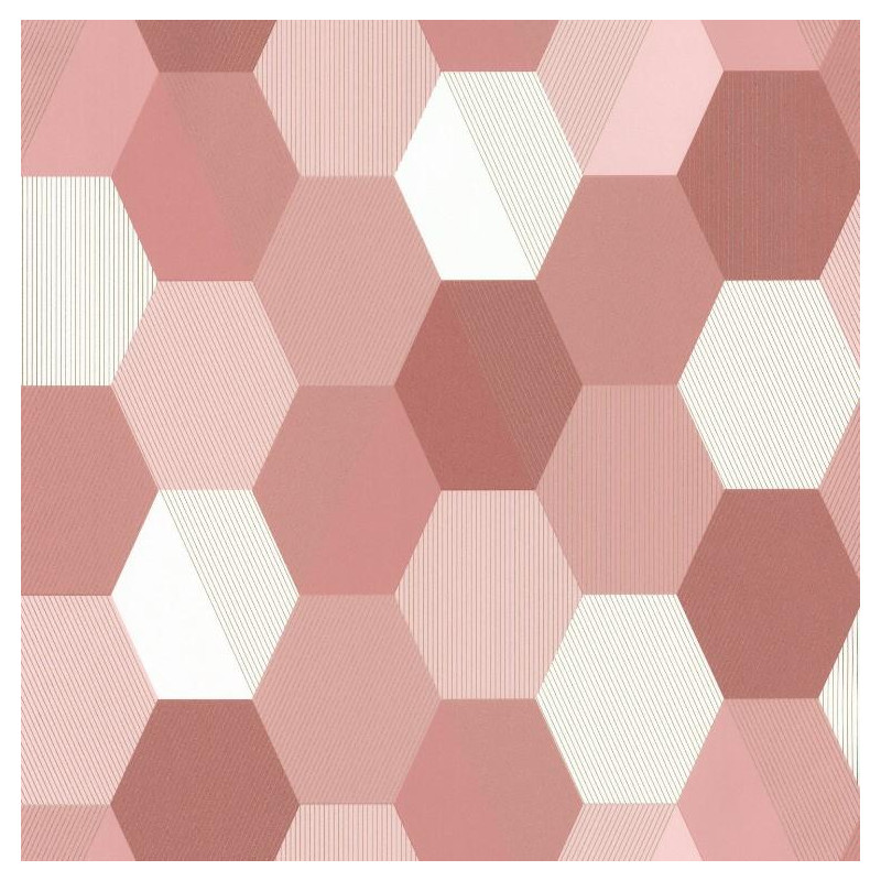 Papier peint Hexagon rose - SPACES - Caselio - SPA100104144