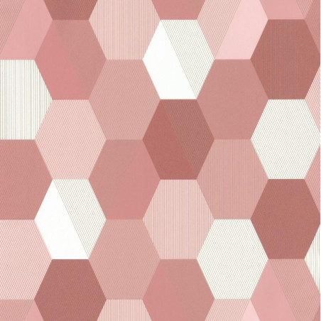 Papier peint Hexagon rose - SPACES - Caselio - SPA100104144