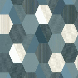 Papier peint Hexagon bleu foncé - SPACES - Caselio - SPA100106067