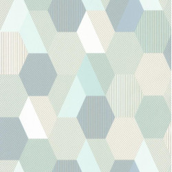Papier peint Hexagon bleu vert - SPACES - Caselio - SPA100107077