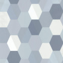 Papier peint Hexagon Bleu Gris– SPACES – Caselio