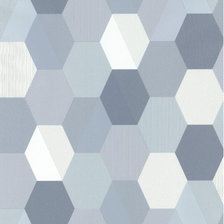 Papier peint Hexagon bleu gris - SPACES - Caselio - SPA100109909