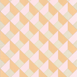 Papier peint Square Losange rose orange - SPACES - Caselio - SPA100124250