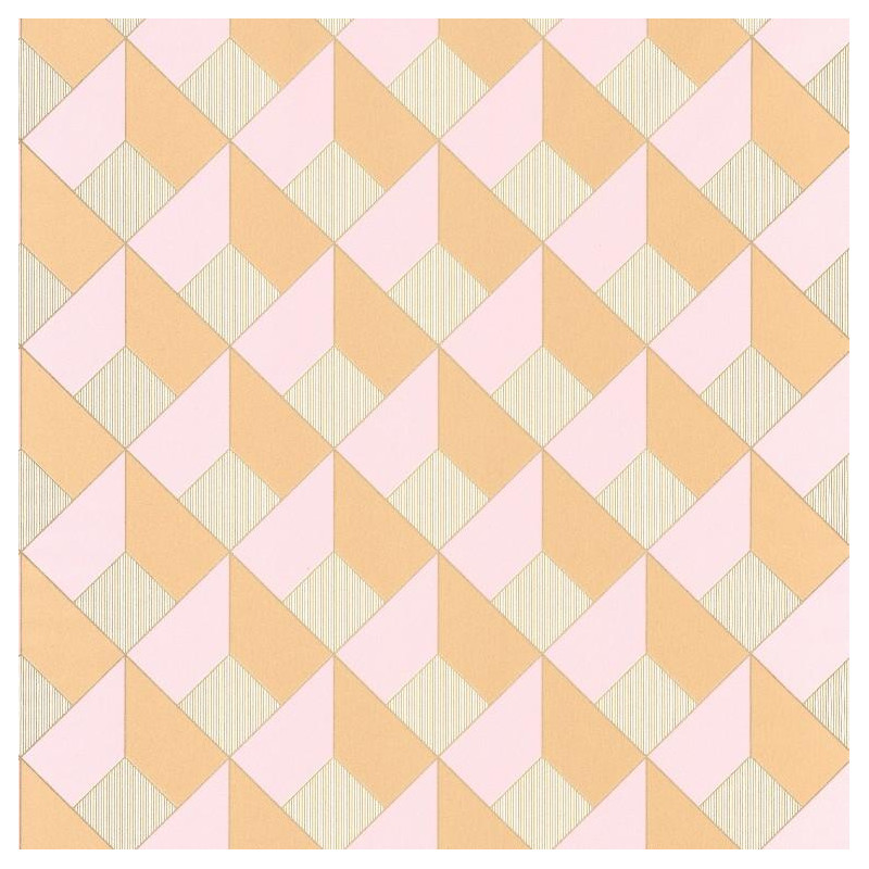 Papier peint Square Losange Rose/Orangé – SPACES – Caselio