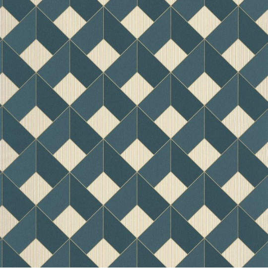 Papier peint Square Losange Bleu foncé – SPACES – Caselio