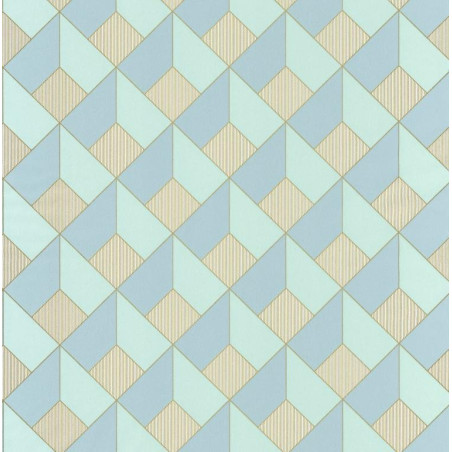 Papier peint Square Losange bleu vert - SPACES - Caselio - SPA100127069