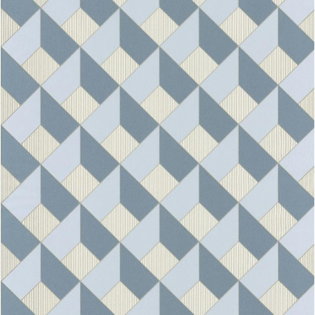 Papier peint Square Losange Bleu/Gris – SPACES – Caselio