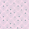 Papier peint Eventails vert sur fond rose pâle – JUNGLE - Caselio
