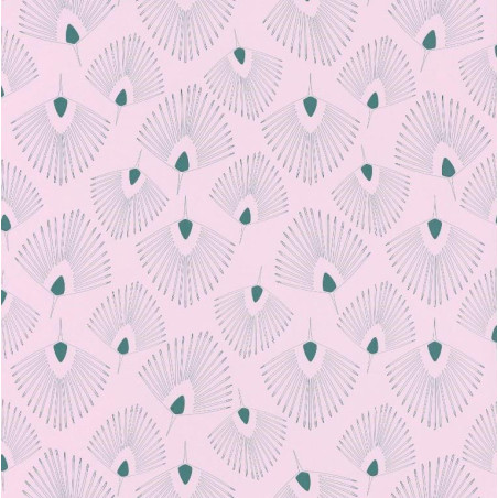 Papier peint Eventails rose pâle - JUNGLE - Caselio - JUN100077916