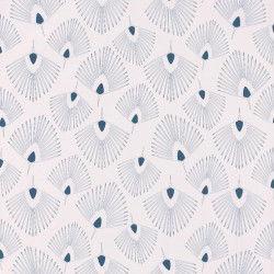 Papier peint Eventails bleu et beige rosé - JUNGLE - Caselio - JUN100076808