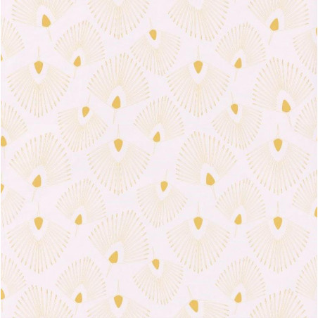 Papier peint Eventails jaune et beige - JUNGLE - Caselio - JUN100072000