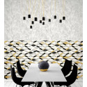 Papier peint vinyle motif hexagonal marbre et doré - HEXAGONE - UGEPA