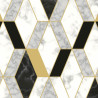 Papier peint vinyle motif hexagonal marbre et doré - HEXAGONE - UGEPA