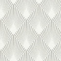 Papier peint intissé motif art déco blanc et gris - Home style Rasch