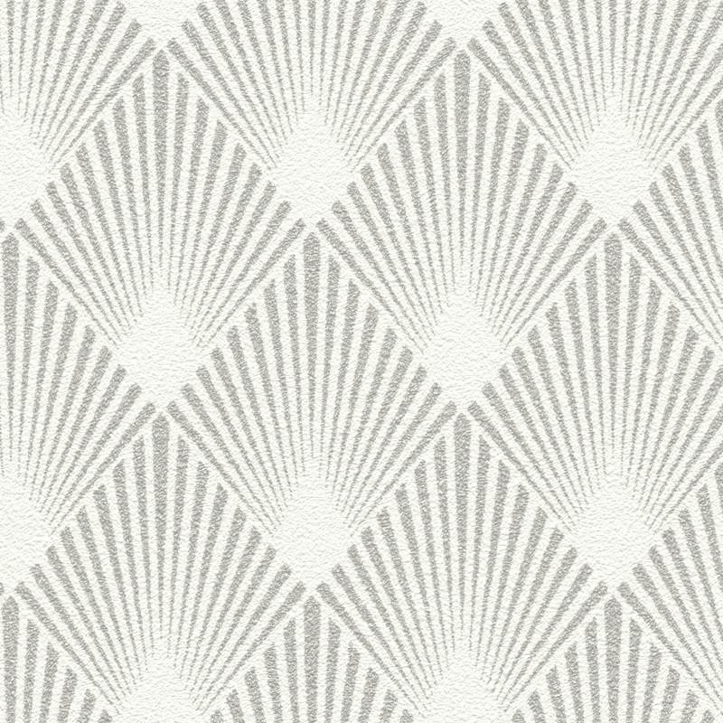 Papier peint Art Déco blanc et gris - Rasch - 433647