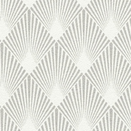 Papier peint Art Déco blanc et gris - Rasch - 433647