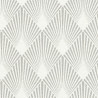 Papier peint intissé motif art déco blanc et gris - Home style Rasch