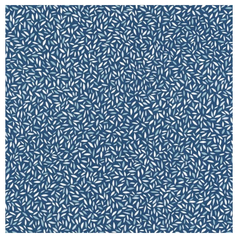 Papier peint Pépins Motifs grains de riz bleu clair sur fond bleu foncé – JUNGLE - Caselio