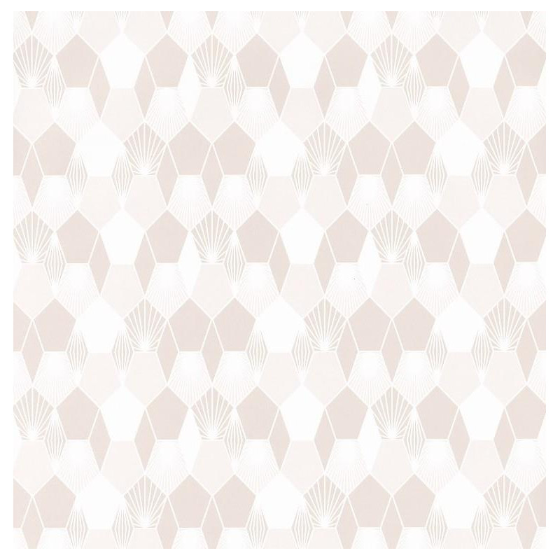 Papier peint Hamac Motifs nids d'abeilles beige et blanc – JUNGLE - Caselio