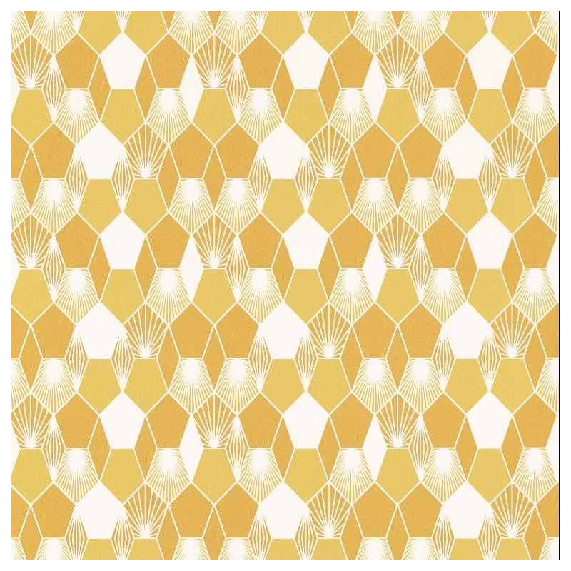 Papier peint Hamac Motifs nids d'abeilles nuance jaune/orange – JUNGLE - Caselio