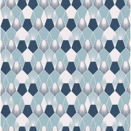 Papier peint Hamac Motifs nids d'abeilles nuance de bleu – JUNGLE - Caselio