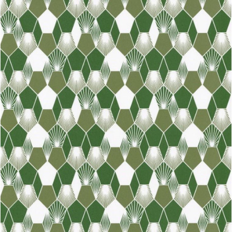 Papier peint Hamac Motifs nids d'abeilles nuance de vert– JUNGLE - Caselio