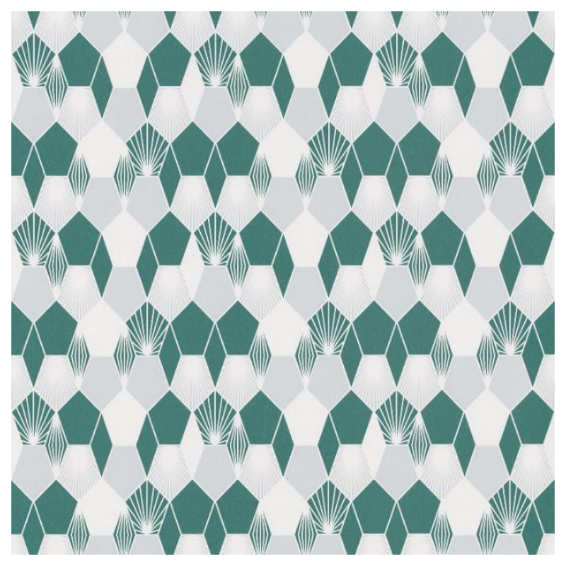 Papier peint Hamac Motifs nids d'abeilles bleu/vert– JUNGLE - Caselio