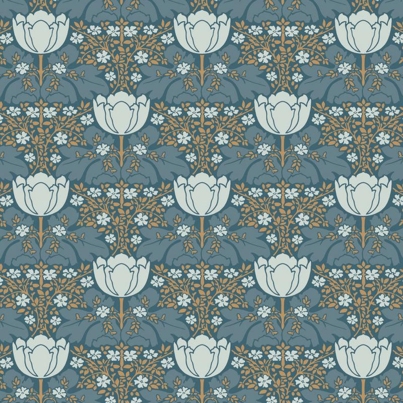 Papier peint Fox Trot bleu canard - BELLE EPOQUE - Casadeco - BEEP82236216