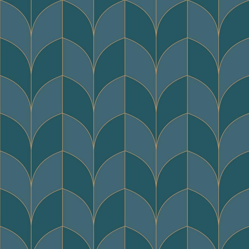 Papier peint Paradoxe bleu canard - BELLE EPOQUE - Casadeco - BEEP82256203