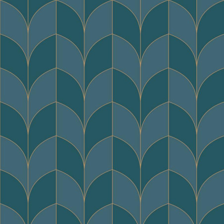 Papier peint Paradoxe bleu canard - BELLE EPOQUE - Casadeco - BEEP82256203